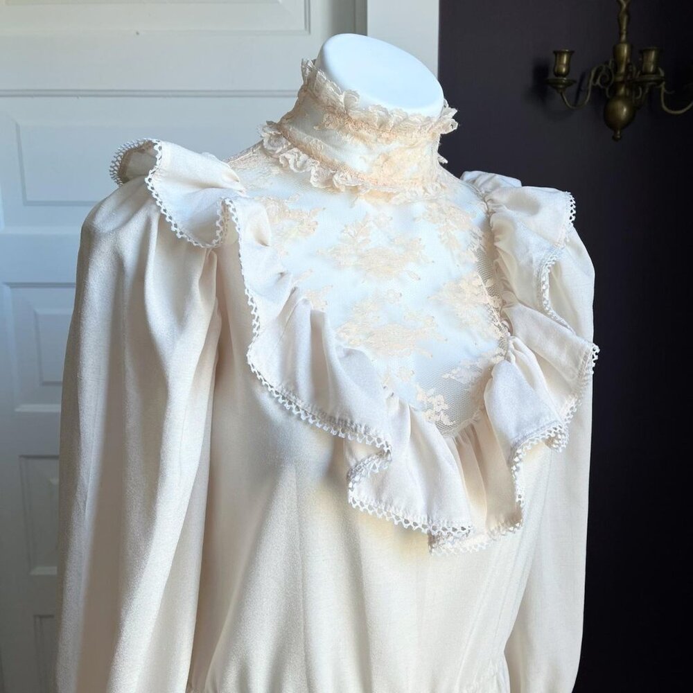 SOLD 70s Victorian Romantic Gown
